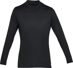 Under Armour Men's ColdGear Armour Mock Neck Long Sleeve Shirt -Ball Games Comprehensive Shop 1320805 001 BlackSteel FRT