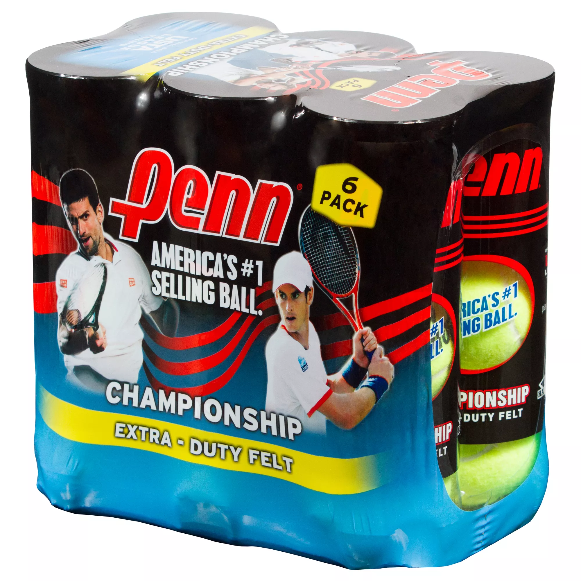 Penn Champion Extra Duty 6-Pack Tennis Balls 3 Penn Champion Extra Duty 6-Pack Tennis Balls