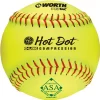 Worth 12" ASA Hot Dot Slowpitch Softball -Ball Games Comprehensive Shop 16WORUSHTDT52CR12SPS