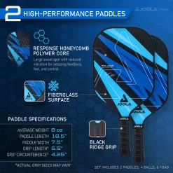 JOOLA Ben Johns Blue Lightning Pickleball Paddle Set -Ball Games Comprehensive Shop 18537 Blue DET alt2