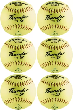 Dudley 12” ASA Thunder SY Slowpitch Softballs - 6 Pack