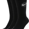 Nike Everyday Crew Basketball Socks - 3 Pack -Ball Games Comprehensive Shop 20NIKAVRYDYBSKTBLAPA Black White