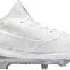 Mizuno Women's Dominant Knit Metal Fastpitch Softball Cleats -Ball Games Comprehensive Shop 21MIZWDMNNTKNTWHTCLT White