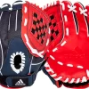 Adidas 9.5" Youth Triple Stripe Series Tee Ball Glove -Ball Games Comprehensive Shop 22ADIYYTHTBLLTRPLBGL Navy Red