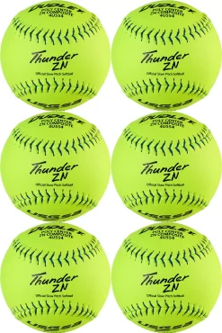 Dudley 12'' USSSA Thunder ZN Pro-M Stamp Slow Pitch Softballs - 6 Pack