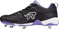 Ringor Women's FLITE Pitching Metal Fastpitch Softball Cleats -Ball Games Comprehensive Shop 3842S FABO 1904 3842SNOFABO19 BLACKPUR INS