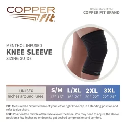 Copper Fit ICE Compression Knee Sleeve -Ball Games Comprehensive Shop CFICEKNEE CFIKNLXL Black DET alt9