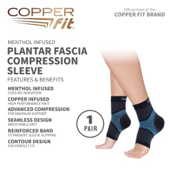 Copper Fit ICE Plantar Fascia Compression Sleeves -Ball Games Comprehensive Shop CFIPL LXL4 Black TEC alt2