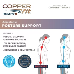 Copper Fit Posture Support -Ball Games Comprehensive Shop CFPT1SZ4 Black DET