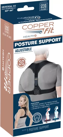 Copper Fit Posture Support -Ball Games Comprehensive Shop CFPT1SZ4 Black PKG
