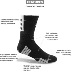 Adidas Creator 365 Basketball Crew Socks 12 Adidas Creator 365 Basketball Crew Socks -Ball Games Comprehensive Shop CREATOR365 5147422C BlackWhite DET alt1
