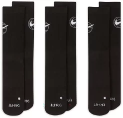 Nike Everyday Crew Basketball Socks - 3 Pack -Ball Games Comprehensive Shop DA2123 010 BlackWhite FRT