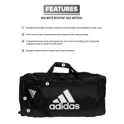 Adidas Defender IV Large Duffel Bag -Ball Games Comprehensive Shop DEFENDERIVLG 5151781 BlackWhite DET alt4