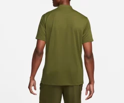 Nike Men's NikeCourt Dri-FIT Blade Collar Tennis Polo -Ball Games Comprehensive Shop DJ4167 326 RoughGreenWhite MODBCK