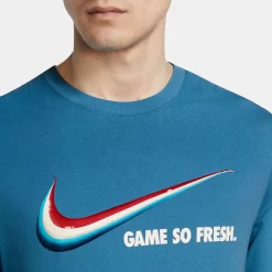 Nike Men's “Game So Fresh” Basketball Long Sleeve T-Shirt -Ball Games Comprehensive Shop DN2996 446 LaserBlue MODDET