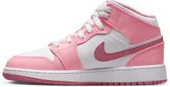 Jordan Kids' Grade School Air Jordan 1 Mid Basketball Shoes -Ball Games Comprehensive Shop DQ8423 616 CoralWhite INS