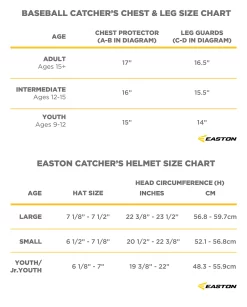 Easton Youth Elite X Catcher's Set -Ball Games Comprehensive Shop ELITEXSET20 20YTH BLACKGOLD TEC