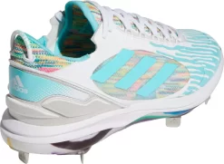 Adidas Women's Purehustle 2 Elite Dripped-Out Metal Fastpitch Softball Cleats -Ball Games Comprehensive Shop FZ0321 WhiteBlue BCK