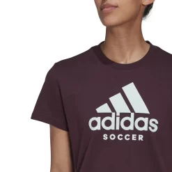 Adidas Women's Soccer Logo T-Shirt -Ball Games Comprehensive Shop S22GFXFB001W HM9896 ShadowMaroon MODDET
