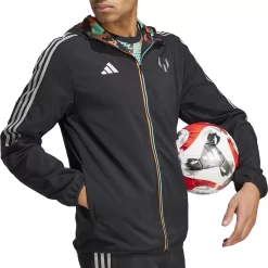 Adidas Men's Messi Soccer Windbreaker -Ball Games Comprehensive Shop S2306GHMES003N IB6331 Black MODSDE