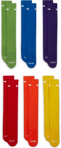 Nike Dri-FIT Everyday Plus Cushion Training Crew Socks - 6 Pack 6 Nike Dri-FIT Everyday Plus Cushion Training Crew Socks - 6 Pack -Ball Games Comprehensive Shop SX6897 UniversityRed DET