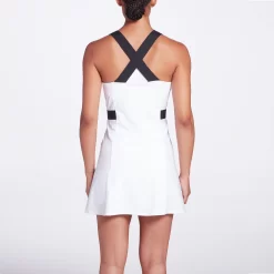 Prince Women's Fashion Cross Strap Tennis Dress -Ball Games Comprehensive Shop WPT11313 White MODBCK